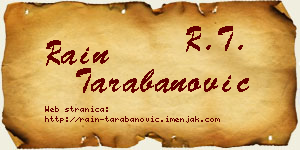 Rain Tarabanović vizit kartica